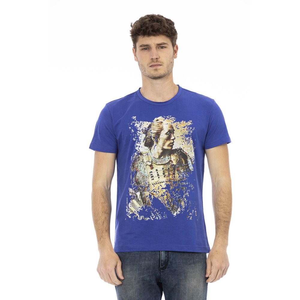 Trussardi Action Blaues Herren-T-Shirt aus Baumwolle