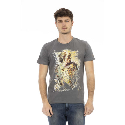 Trussardi Action Graues Baumwoll-T-Shirt für Herren