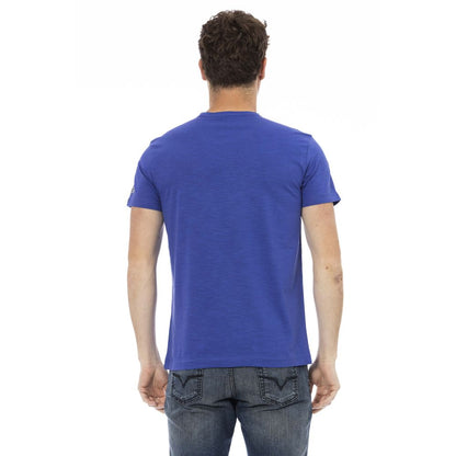 Trussardi Action Blaues Herren-T-Shirt aus Baumwolle