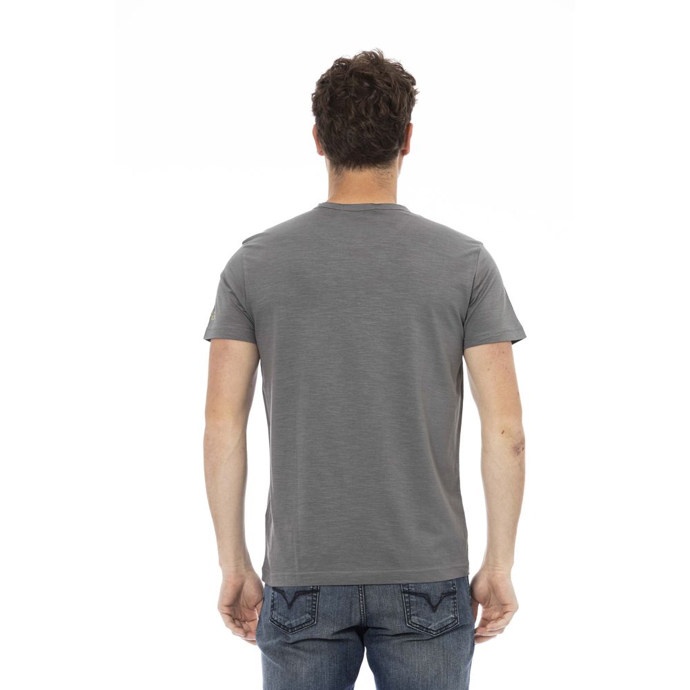 Trussardi Action Graues Baumwoll-T-Shirt für Herren