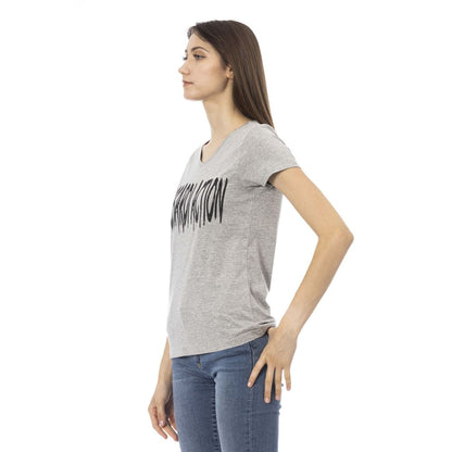 Trussardi Action Graues Baumwoll-T-Shirt für Damen