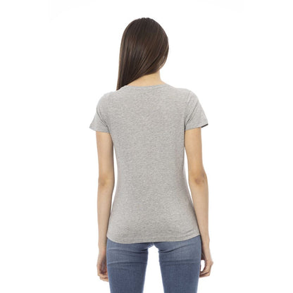 Trussardi Action Graues Baumwoll-T-Shirt für Damen