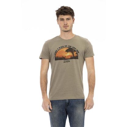 Trussardi Action Grünes Baumwoll-T-Shirt für Herren