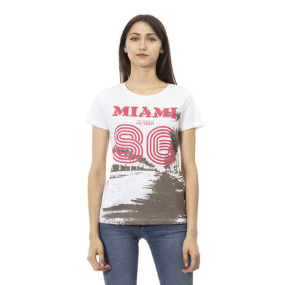Trussardi Action Weißes Baumwoll-T-Shirt für Damen