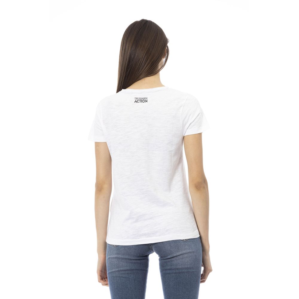 Trussardi Action Weißes Baumwoll-T-Shirt für Damen