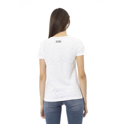 Trussardi Action Weißes Baumwoll-T-Shirt für Damen