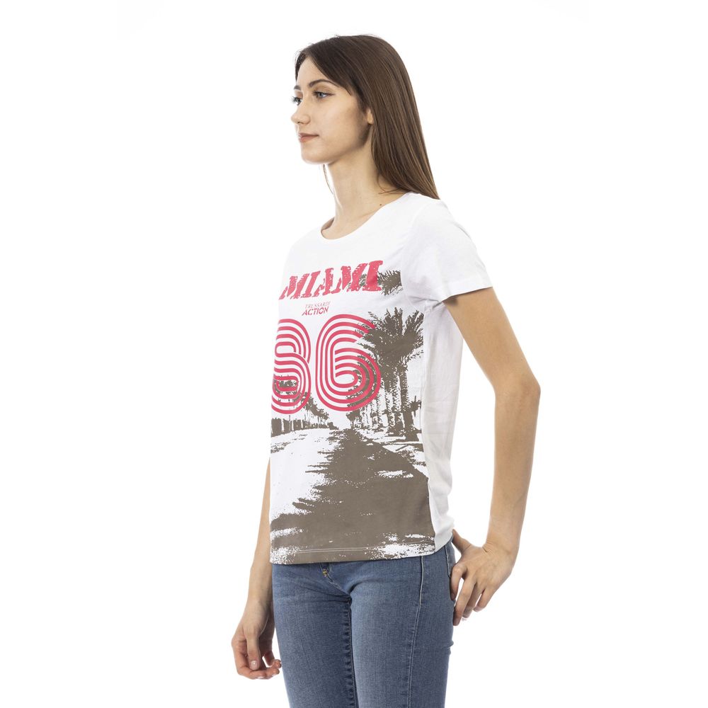 Trussardi Action Weißes Baumwoll-T-Shirt für Damen
