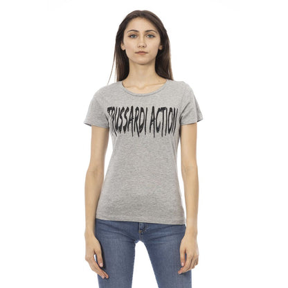 Trussardi Action Graues Baumwoll-T-Shirt für Damen