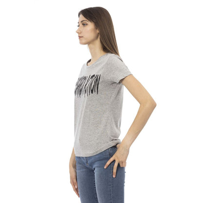 Trussardi Action Graues Baumwoll-T-Shirt für Damen