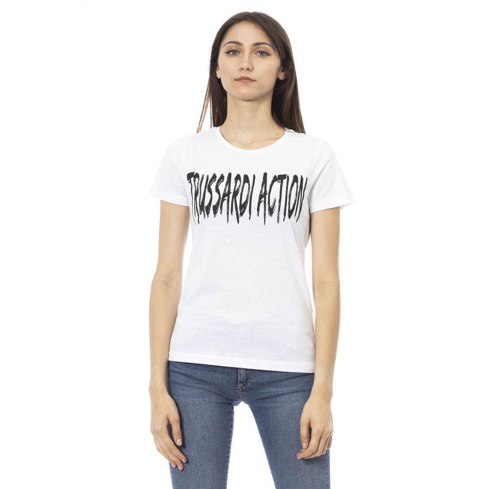 Trussardi Action Weißes Baumwoll-T-Shirt für Damen