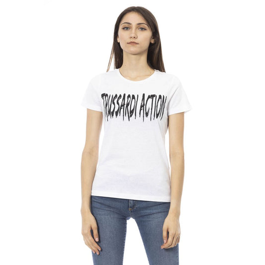 Trussardi Action Weißes Baumwoll-T-Shirt für Damen