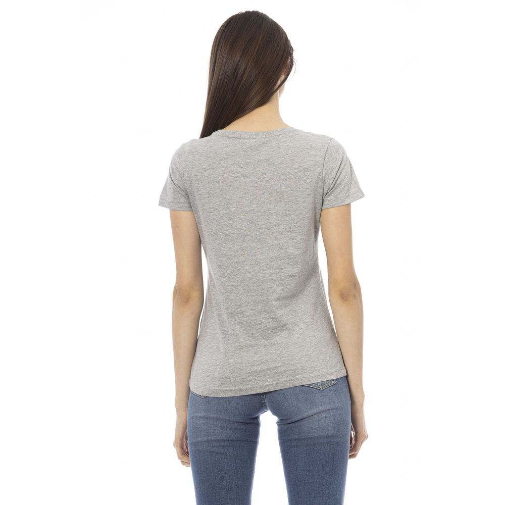 Trussardi Action Graues Baumwoll-T-Shirt für Damen