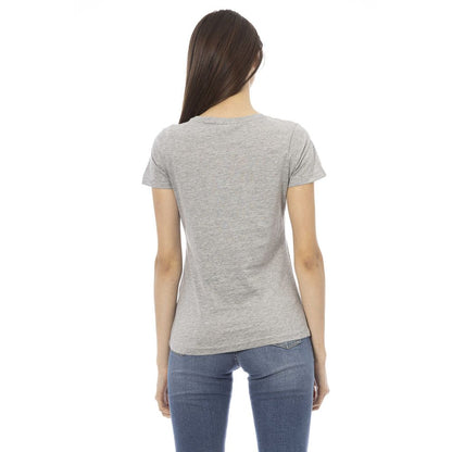 Trussardi Action Graues Baumwoll-T-Shirt für Damen