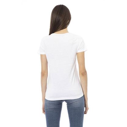 Trussardi Action Weißes Baumwoll-T-Shirt für Damen