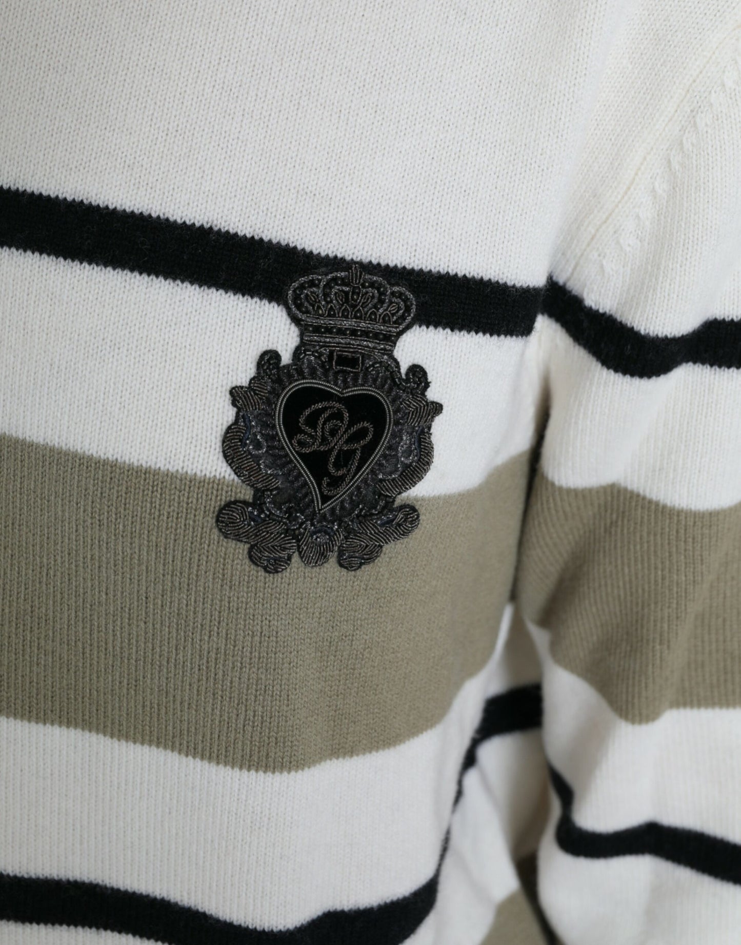 Dolce &amp; Gabbana – Pullover aus Wolle mit mehrfarbigem Streifenlogo