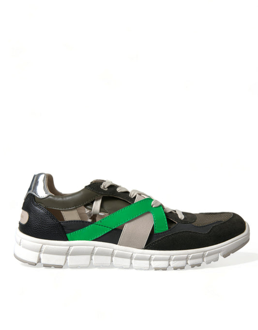 Dolce &amp; Gabbana Mehrfarbige Low-Top-Sneakers aus Wildleder