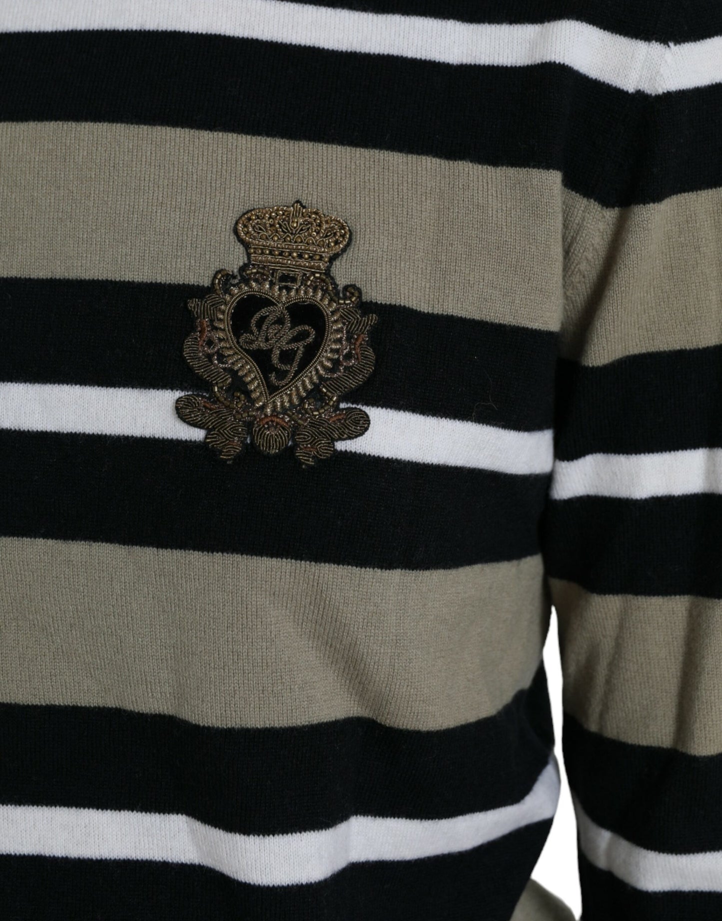 Dolce &amp; Gabbana – Pullover aus Wolle mit mehrfarbigem Streifenlogo