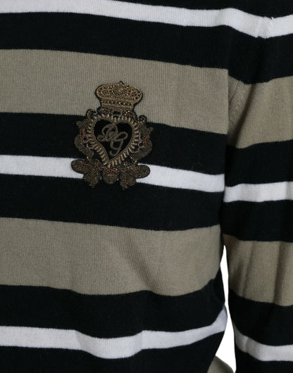 Dolce &amp; Gabbana – Pullover aus Wolle mit mehrfarbigem Streifenlogo