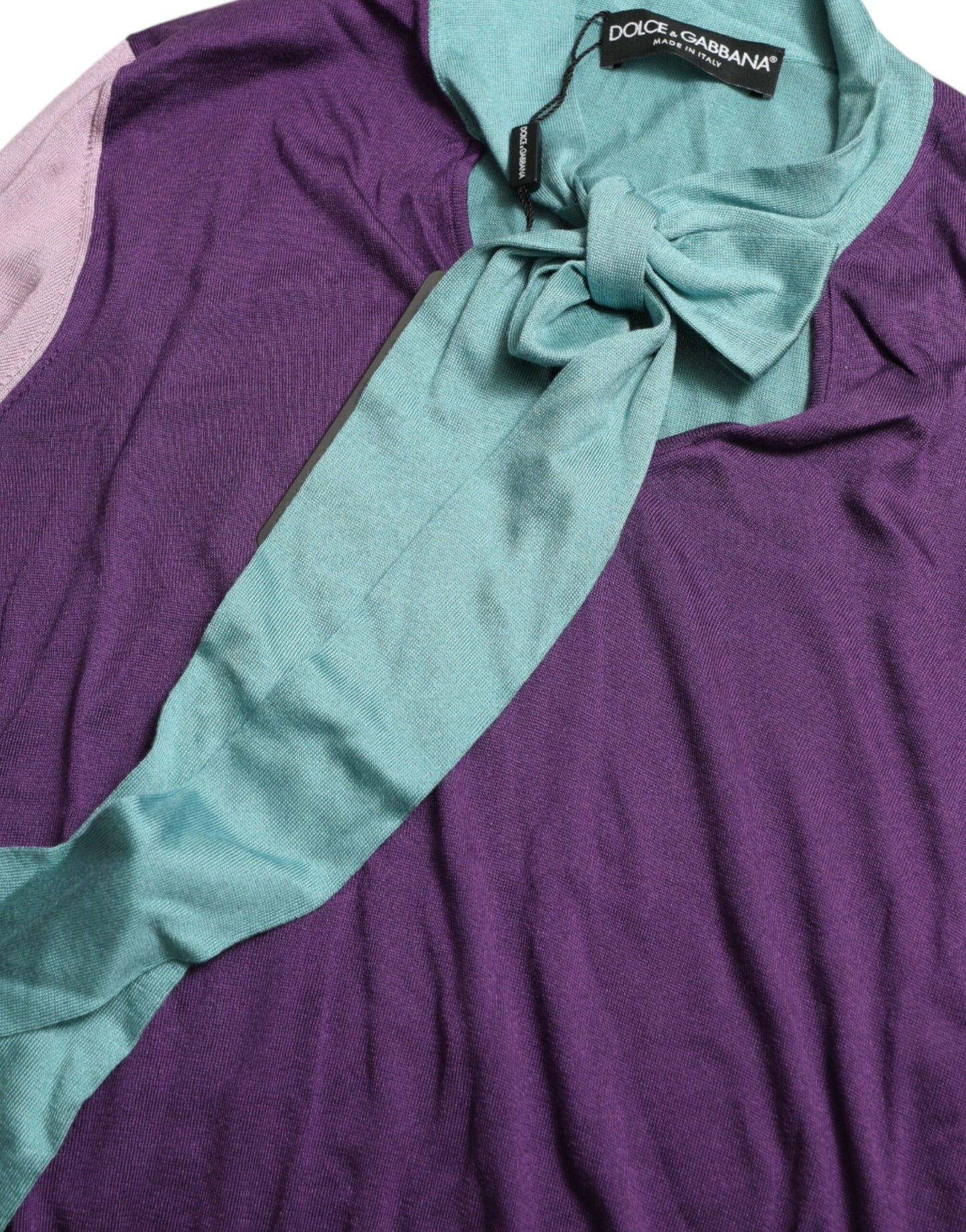 Dolce &amp; Gabbana – Mehrfarbiger Pullover mit Schleifenverschluss