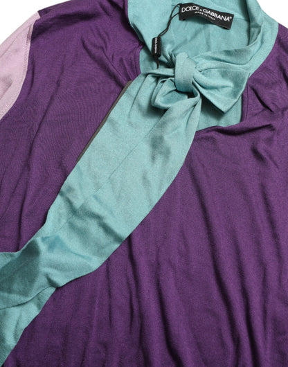 Dolce &amp; Gabbana – Mehrfarbiger Pullover mit Schleifenverschluss