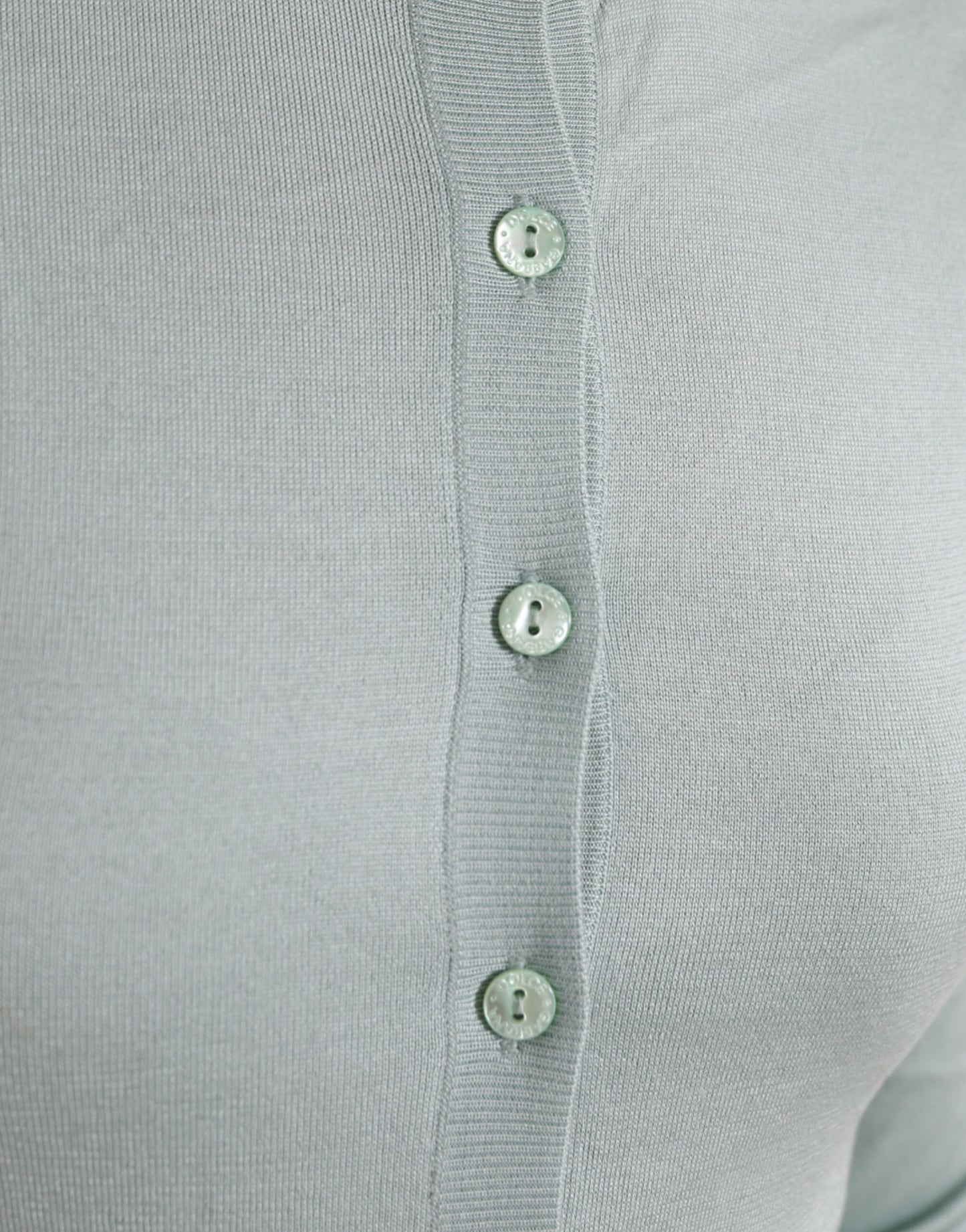 Dolce &amp; Gabbana Hellblauer Cardigan-Pullover aus Seide mit Rundhalsausschnitt