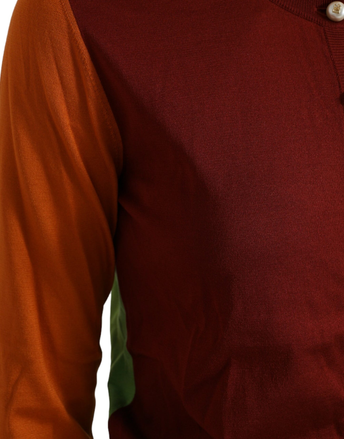 Dolce &amp; Gabbana Mehrfarbiger Cardigan aus Seide mit Rundhalsausschnitt