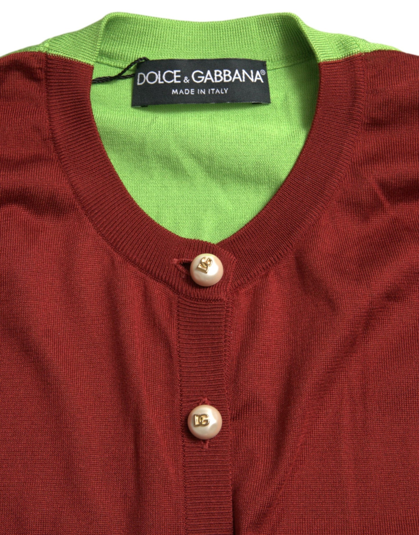 Dolce &amp; Gabbana Mehrfarbiger Cardigan aus Seide mit Rundhalsausschnitt