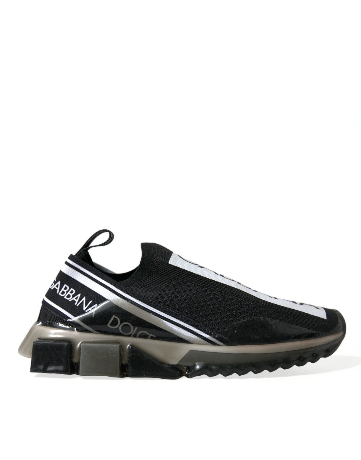 Dolce &amp; Gabbana Schwarz-Weiß Slip-On Sneakers Sorrento Schuhe