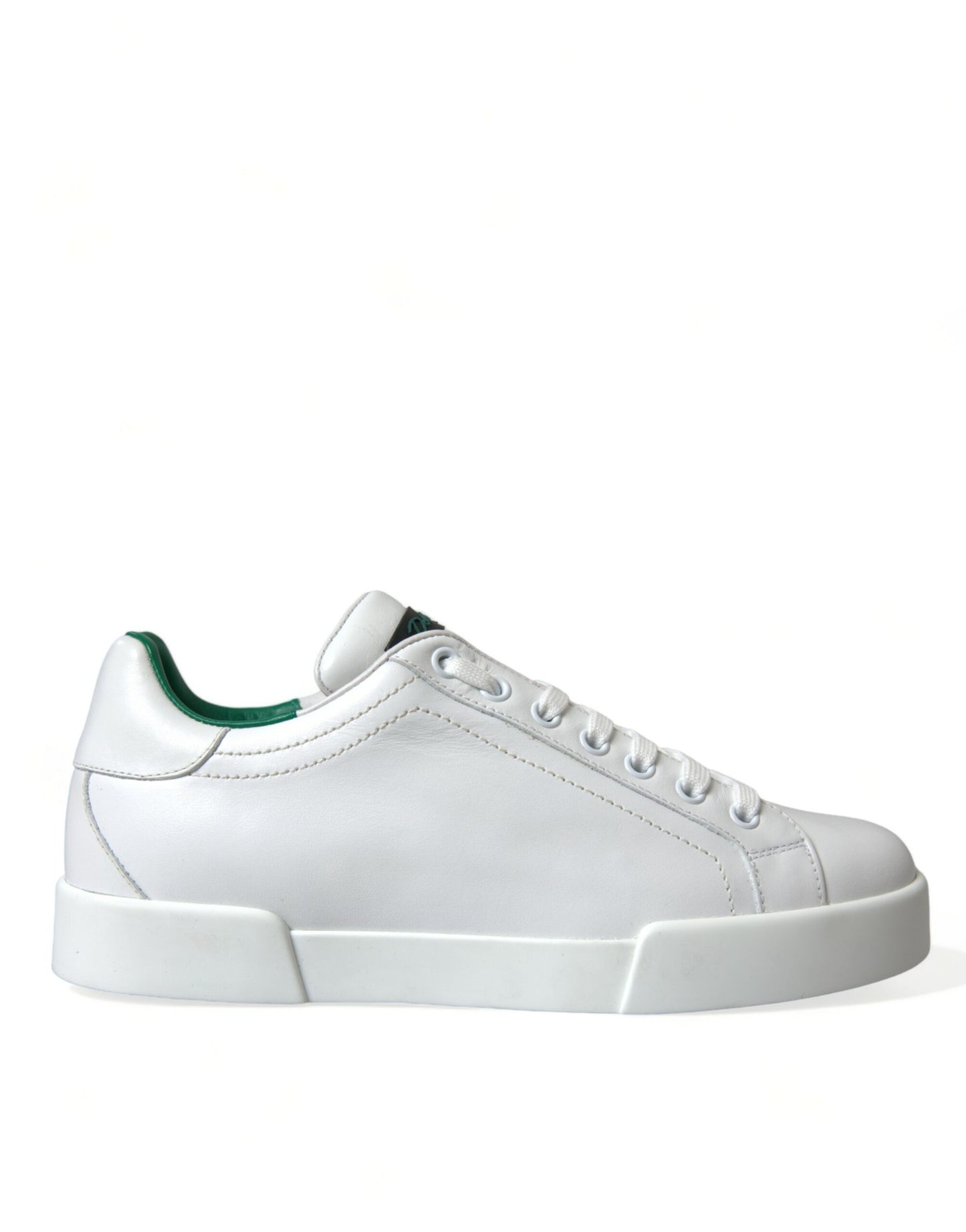 Dolce &amp; Gabbana Weiß Grün Leder Portofino Sneakers Schuhe