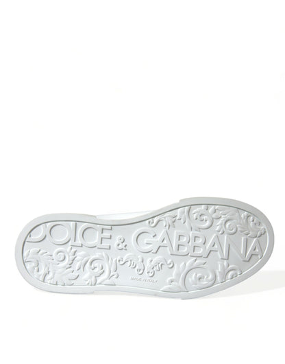 Dolce &amp; Gabbana Weiß Grün Leder Portofino Sneakers Schuhe