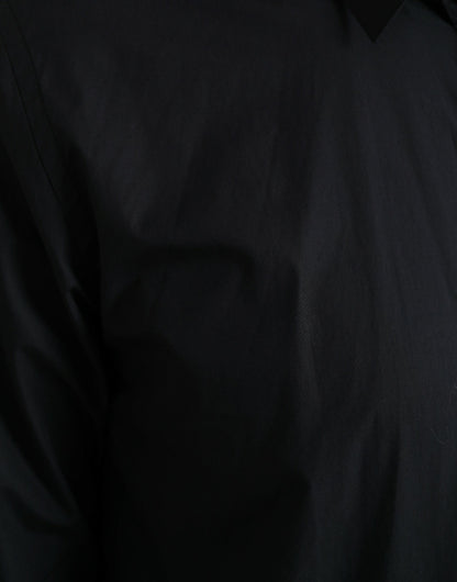 Dolce &amp; Gabbana – Marineblaues formelles Hemd aus Baumwolle mit Kragen