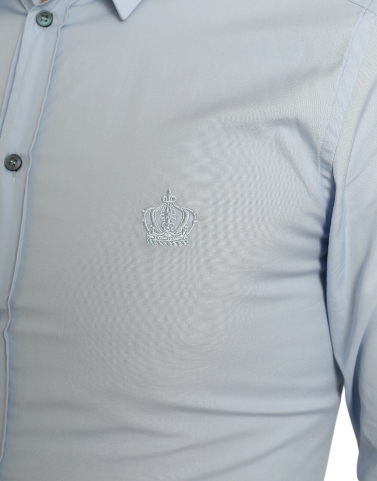 Dolce &amp; Gabbana Himmelblaues Herren-Formalhemd aus Baumwolle in GOLD