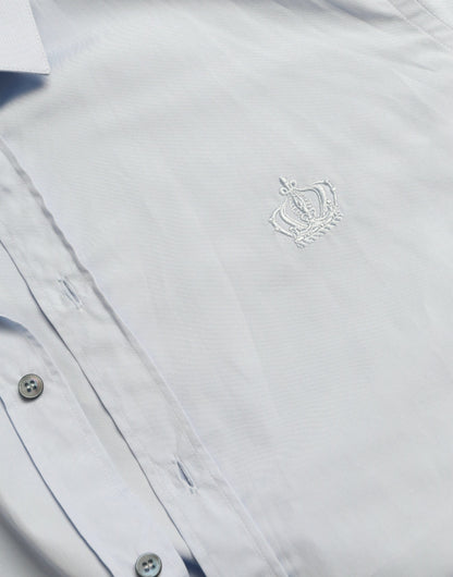 Dolce &amp; Gabbana Himmelblaues Herren-Formalhemd aus Baumwolle in GOLD