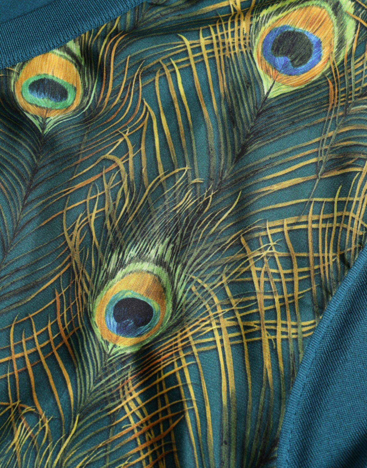 Dolce &amp; Gabbana Grüner Pullover mit Pfauenfedern