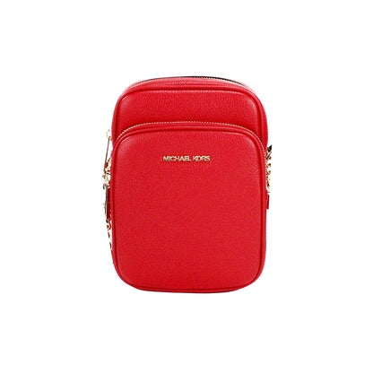 Michael Kors – Jet Set – Umhängetasche „North South Chain“ aus gekrispeltem Leder in leuchtendem Rot