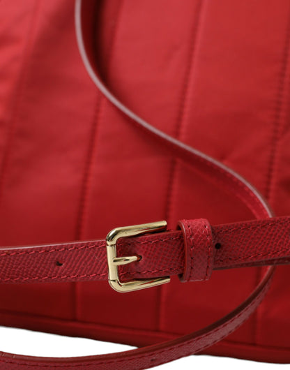 Dolce &amp; Gabbana Roter #DGFAMILY Verzierter Rucksack VULCANO Tasche