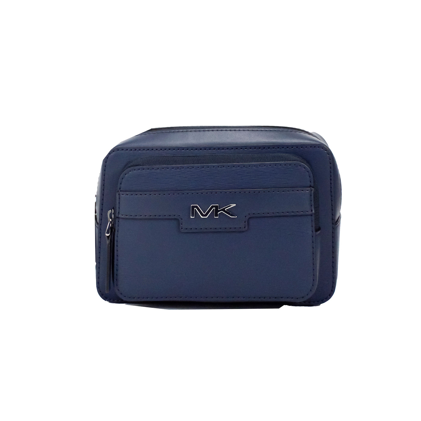 Michael Kors – Cooper – Kleine, marineblaue Gürteltasche aus glattem Leder mit Doppelreißverschluss
