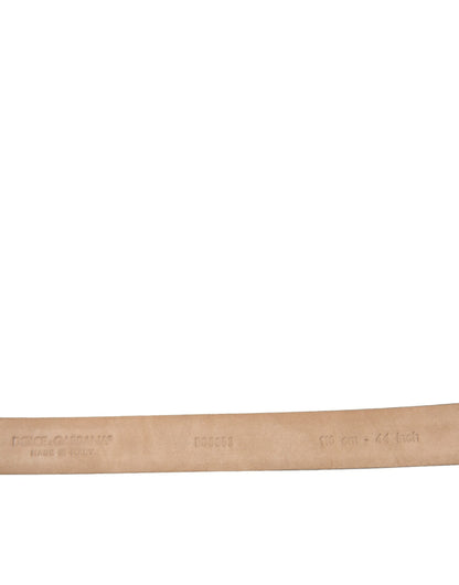 Dolce &amp; Gabbana Dunkelbrauner Ledergürtel mit silberner Metallschnalle