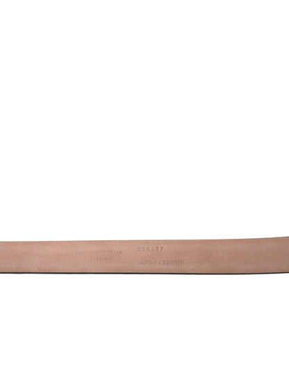 Dolce &amp; Gabbana – Kastanienbrauner Ledergürtel mit silberner Metallschnalle