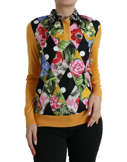 Dolce &amp; Gabbana – Mehrfarbiger Henley-Pullover aus Kaschmir mit Patchwork