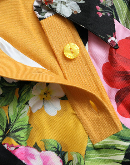 Dolce &amp; Gabbana – Mehrfarbiger Henley-Pullover aus Kaschmir mit Patchwork