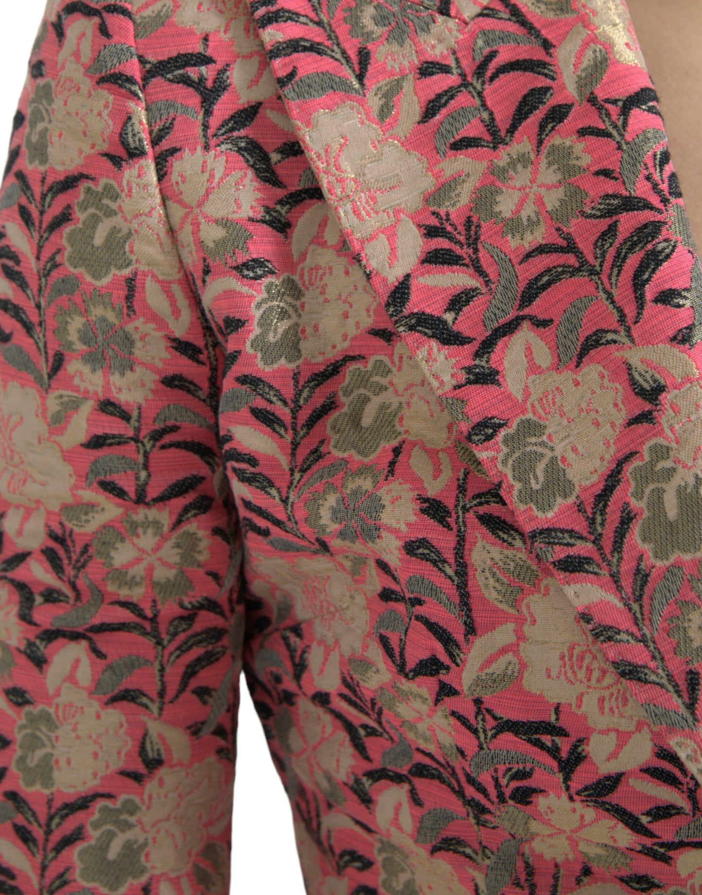 Dolce &amp; Gabbana – Zweiteiliger Slim-Fit-Anzug aus rosa Jacquard mit Blumenmuster