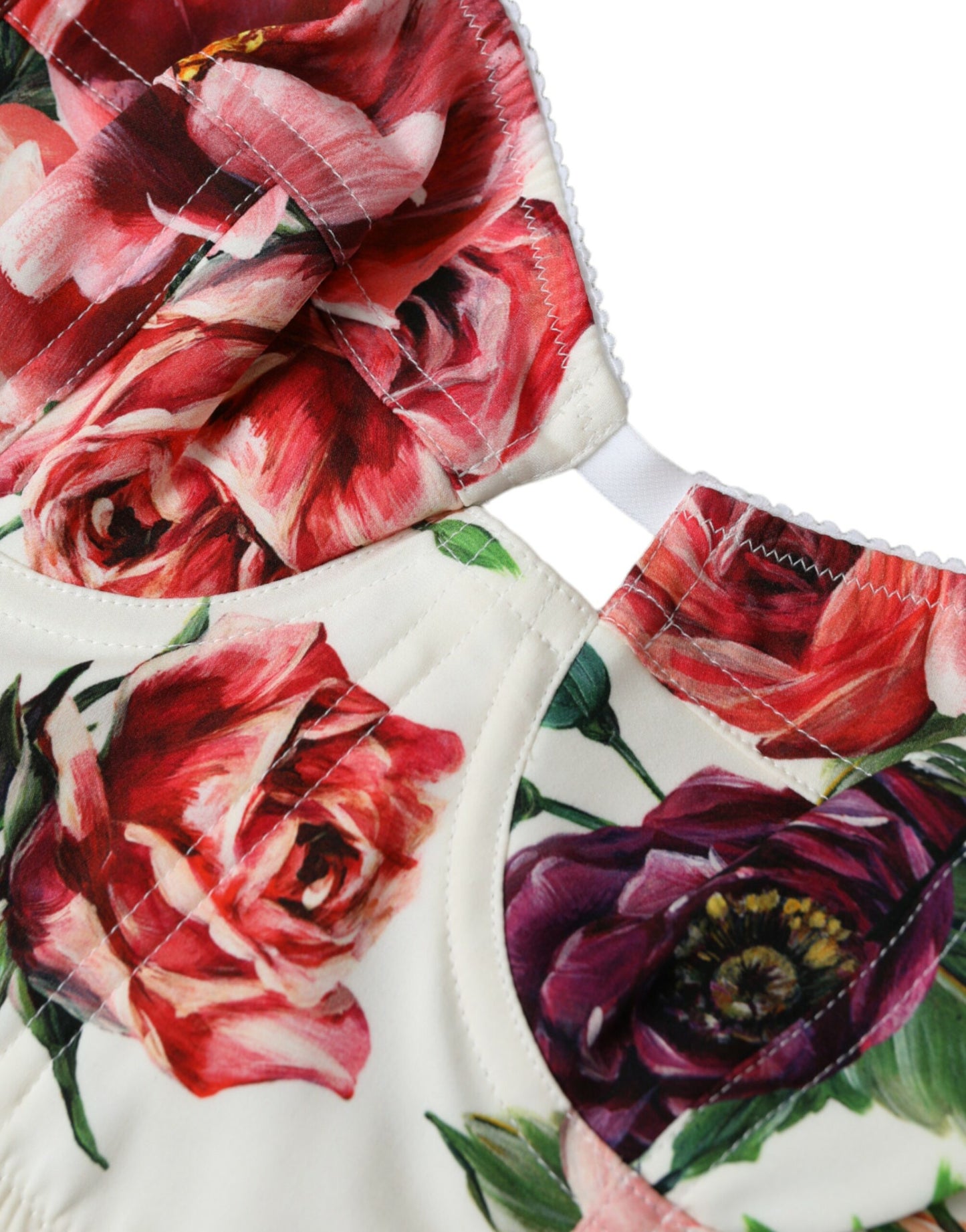 Dolce &amp; Gabbana – Ärmelloses Bustier-Crop-Top mit mehrfarbigem Blumenmuster