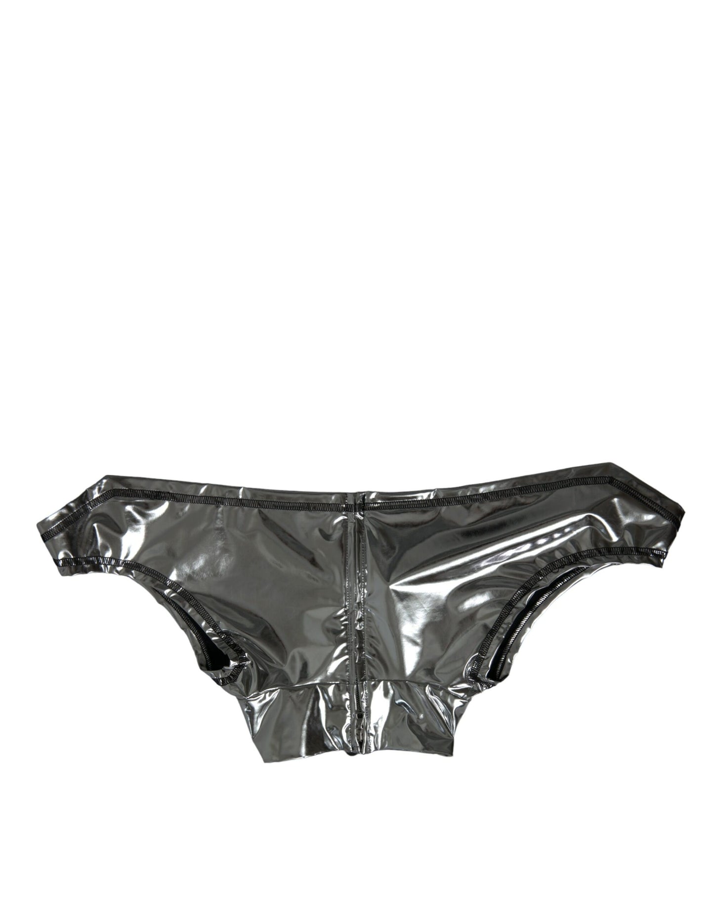 Dolce &amp; Gabbana, silbernes Polyester-Stretch-Top