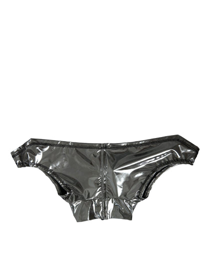 Dolce &amp; Gabbana, silbernes Polyester-Stretch-Top