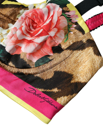 Dolce &amp; Gabbana – Ärmelloses Bustier-Crop-Top mit mehrfarbigem Blumenmuster