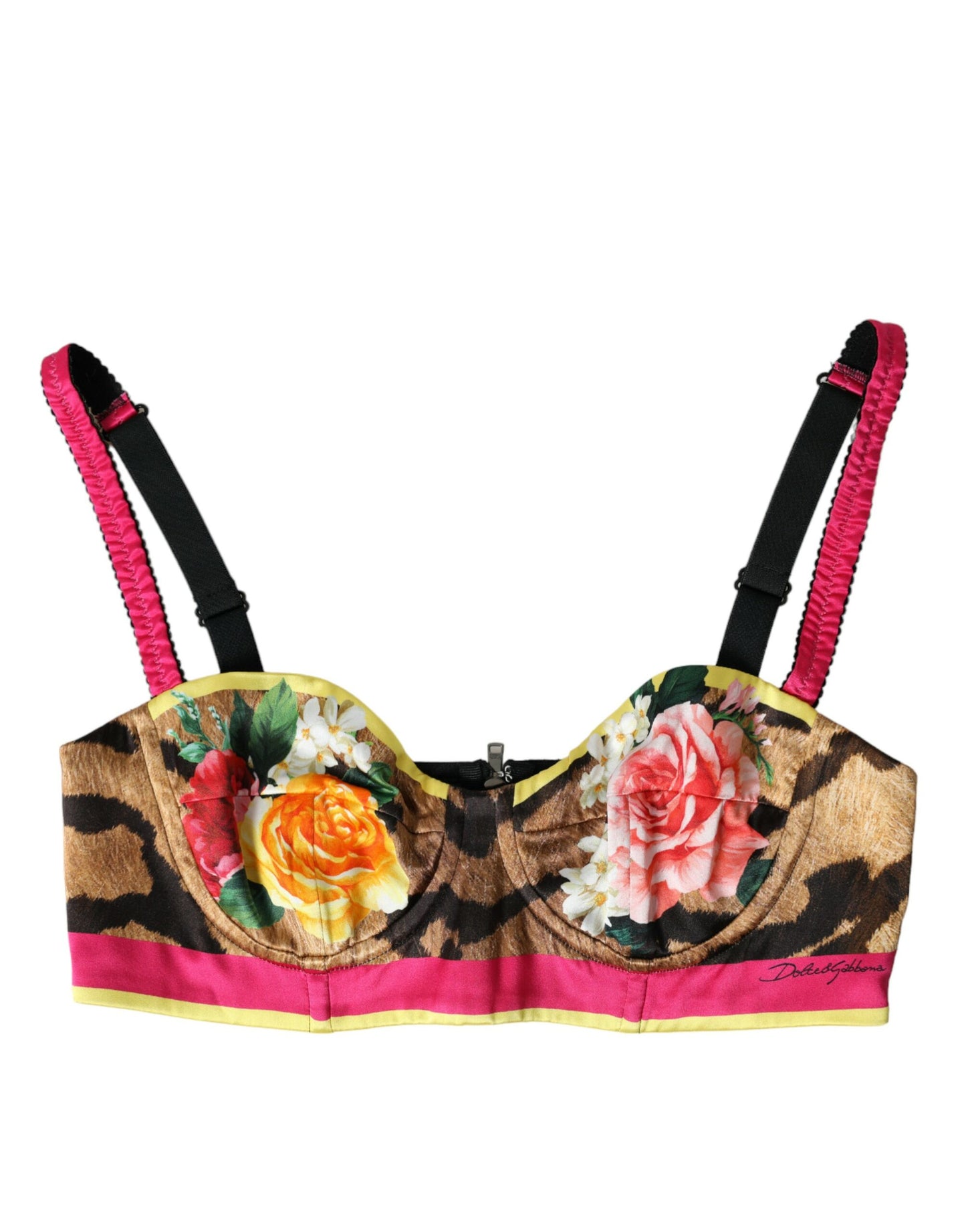 Dolce &amp; Gabbana – Ärmelloses Bustier-Crop-Top mit mehrfarbigem Blumenmuster