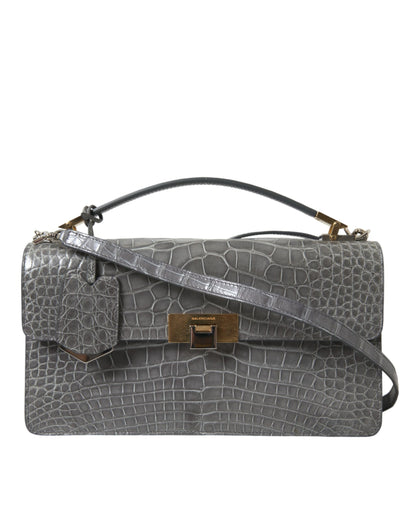 Balenciaga Graue Handtasche aus exotischem Leder, mittlere Schultertasche