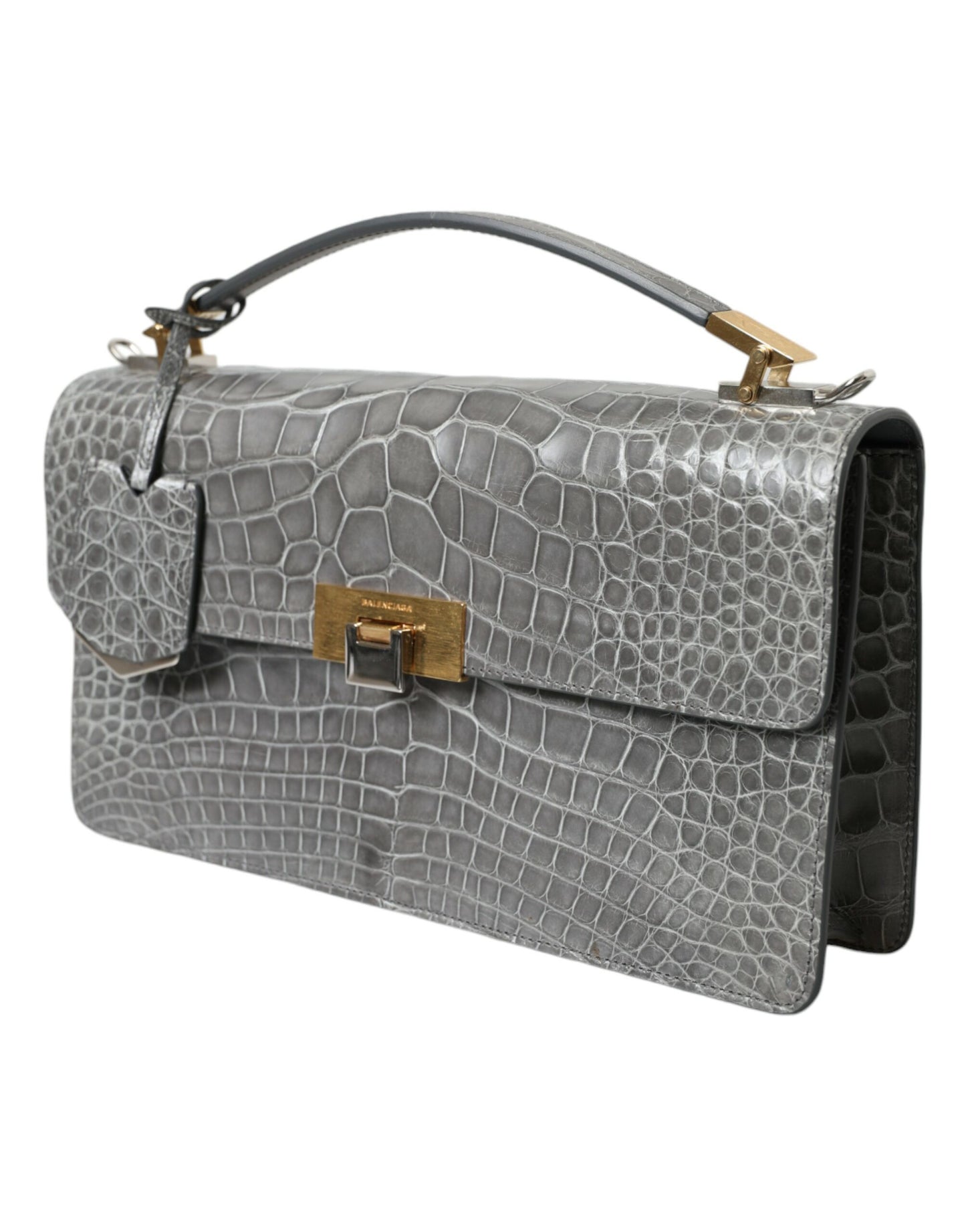 Balenciaga Graue Handtasche aus exotischem Leder, mittlere Schultertasche