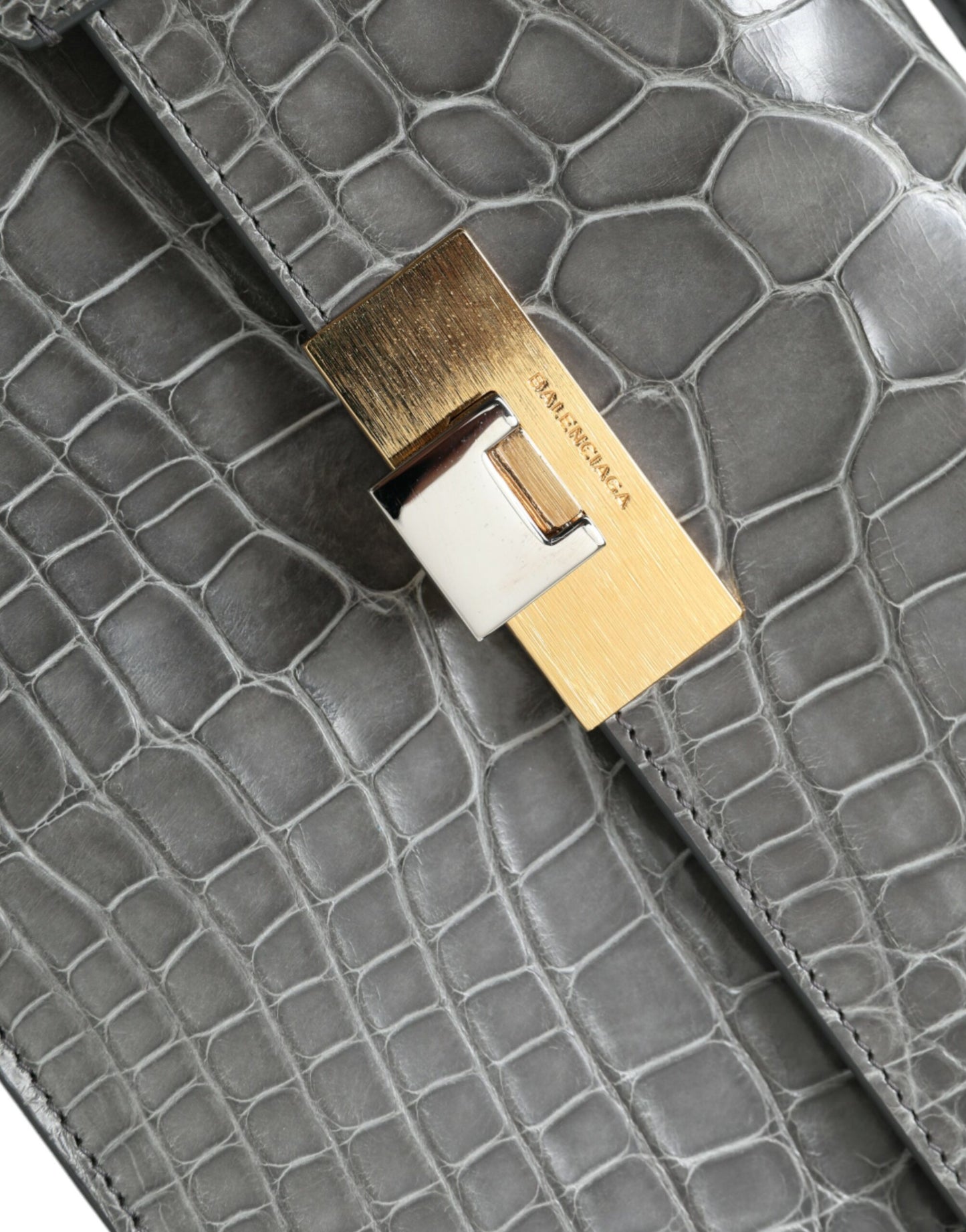 Balenciaga Graue Handtasche aus exotischem Leder, mittlere Schultertasche
